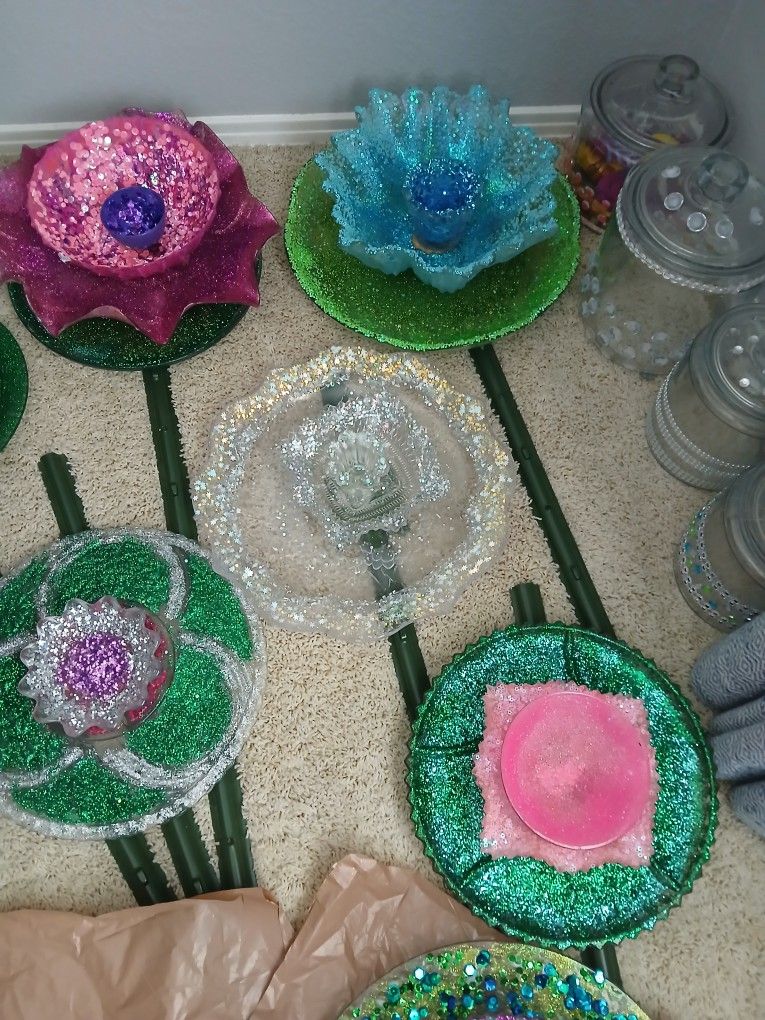 Glass Flowers Beautiful In The Garden