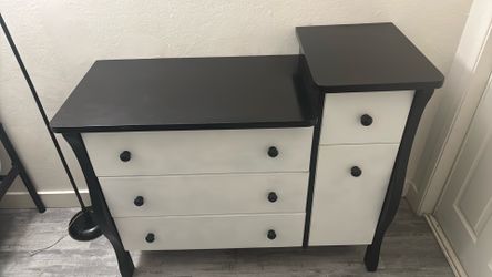 black and white dresser
