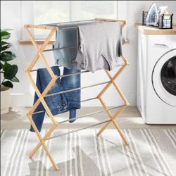 Rubber wood-Stainless steel-Cloth drying Rack- Cash only, FINAL DAY SALE