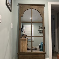  Rectangular Rustic Pine Door Design Leaning Mirror With Door Hinge
