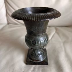 Neoclassical Style Metal Dark Antique Patina Urn Vase Planter