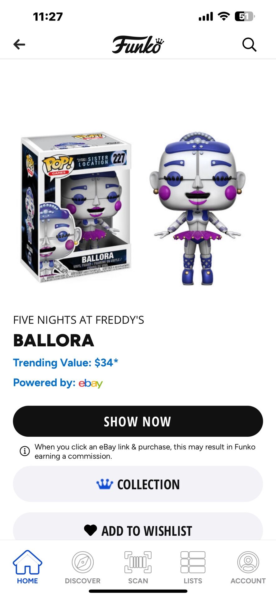 Funko Pop Ballora “Five Night At Freddy’s “