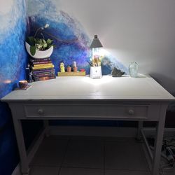 Solid Wood Desk - Shabby Chic White