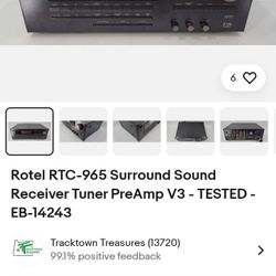 Rotel Rtc-965 Surround Sound Amp