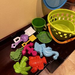 Beach, Pool,  and Sand Toys with Basket 