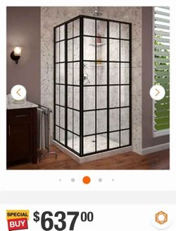 DreamLine

French Corner 34 1/2 in. x 34 1/2 in. x 72 in. Framed Corner Sliding Shower Enclosure in Matte Black