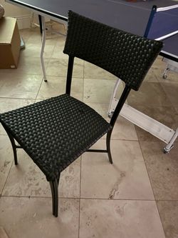 Black Woven Rattan Dining Chair