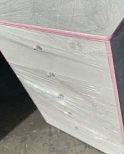 5 drawer white pink liner