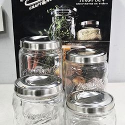 Mason Craft And More 4 Piece Glass Canister Set