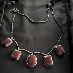 925 STERLING SILVER STONE NECKLACE