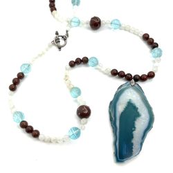 29” Agate And Moonstone Necklace