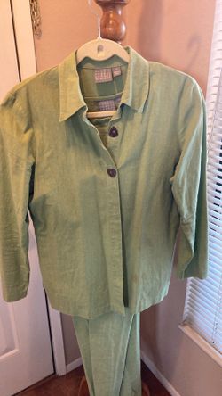 3 Piece Linen Pantsuit, Womens Size 12petite