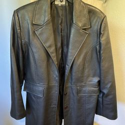 Black Leather Women Jacket Size Medium And Large 