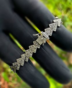 Vintage Art Deco Jewelry .925 Sterling Silver knight bracelet 6.00” 8.5mm 16.20g