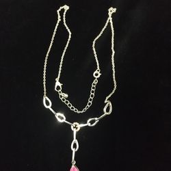 Beautiful Avon Pink Teardrop Necklace