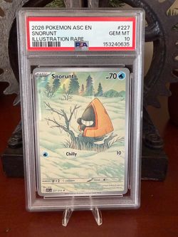 *SOLD 2026 POKEMON ASC EN-ASCENDED HEROES ILLUSTRATION RARE #227 SNORUNT PSA 10