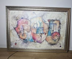 Large Abstract Framed Wall Art – $150