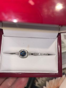 Sapphire And Diamond Bridal Ring Set