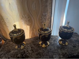 3 piece coffee table gold & brown