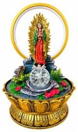 Fuente Virgen de Guadalupe con Aro de Luz LED – Mayoreo $19
