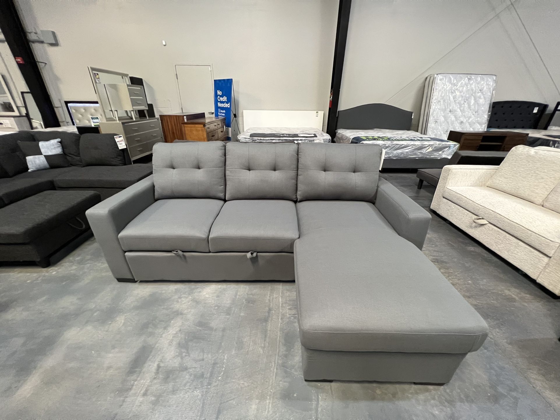 Sectional With Pull Out Pop Up Bed!