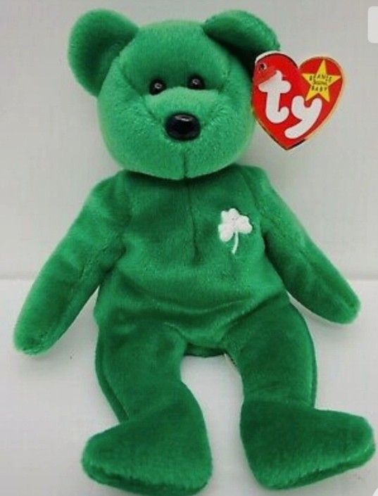 Ty Beanie Baby Erin The Shamrock Bear Plush