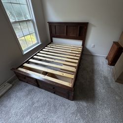 Full Size Bed Frame With Drawer Space