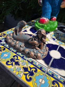beautiful mermaid figure, made of cement