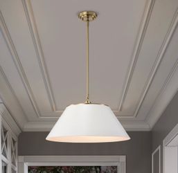 Gertie 20” wide 3-Light Metal Cone Pendant with Dimmable Switch - brand new