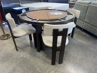 New 5 Piece Game / Dining Table With 6 Cup holders. 48x48x30H. Free Delivery!