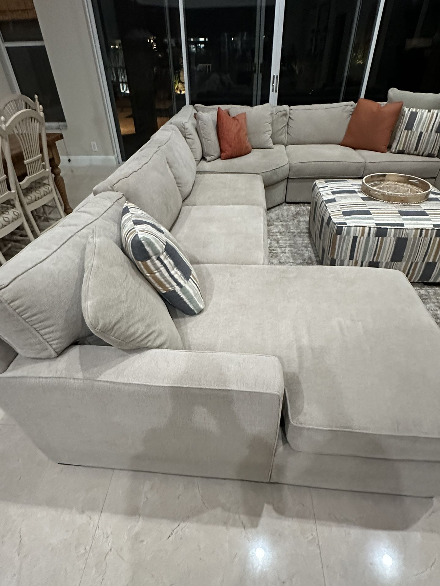 5-Piece Fabric Chaise Sectional Sofa