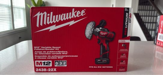 Milwaukee M12 12V Lithium-Ion Cordless Variable Speed Polisher/Sander Kit W/(2) M12 Batteries