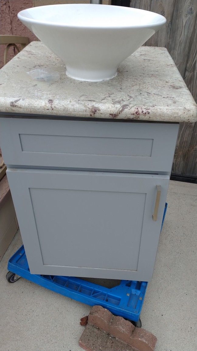 Restroom Cabinet And Sink/ Toilet