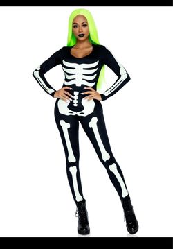 New! Printed Glow In The Dark Skeleton Catsuit