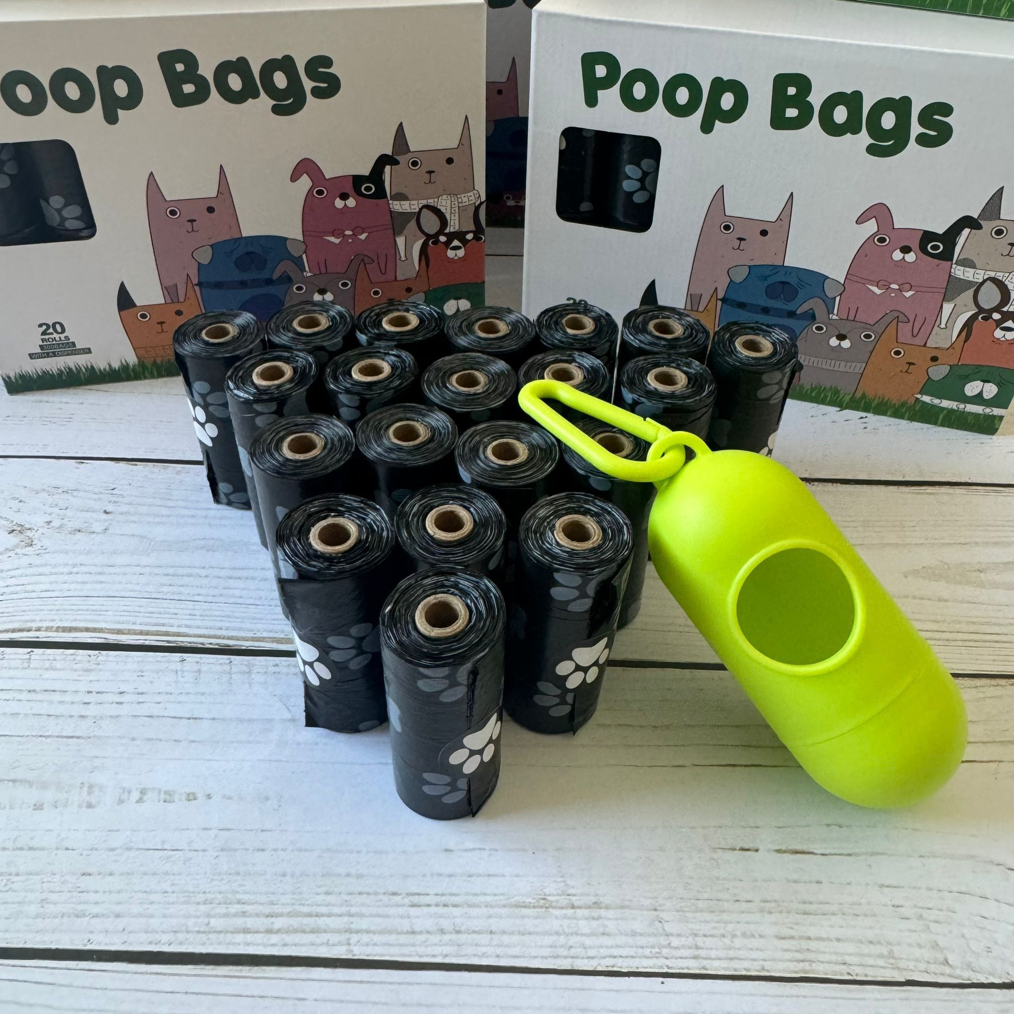 Poop Bags 20 rolls with dispenser 300 bags