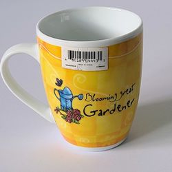 H & H "Blooming Great Gardner" Multicolored Coffee Mug Fine Porcelain EUC