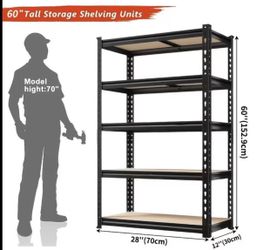 New Heavy Duty 5-Tier 60” shelve