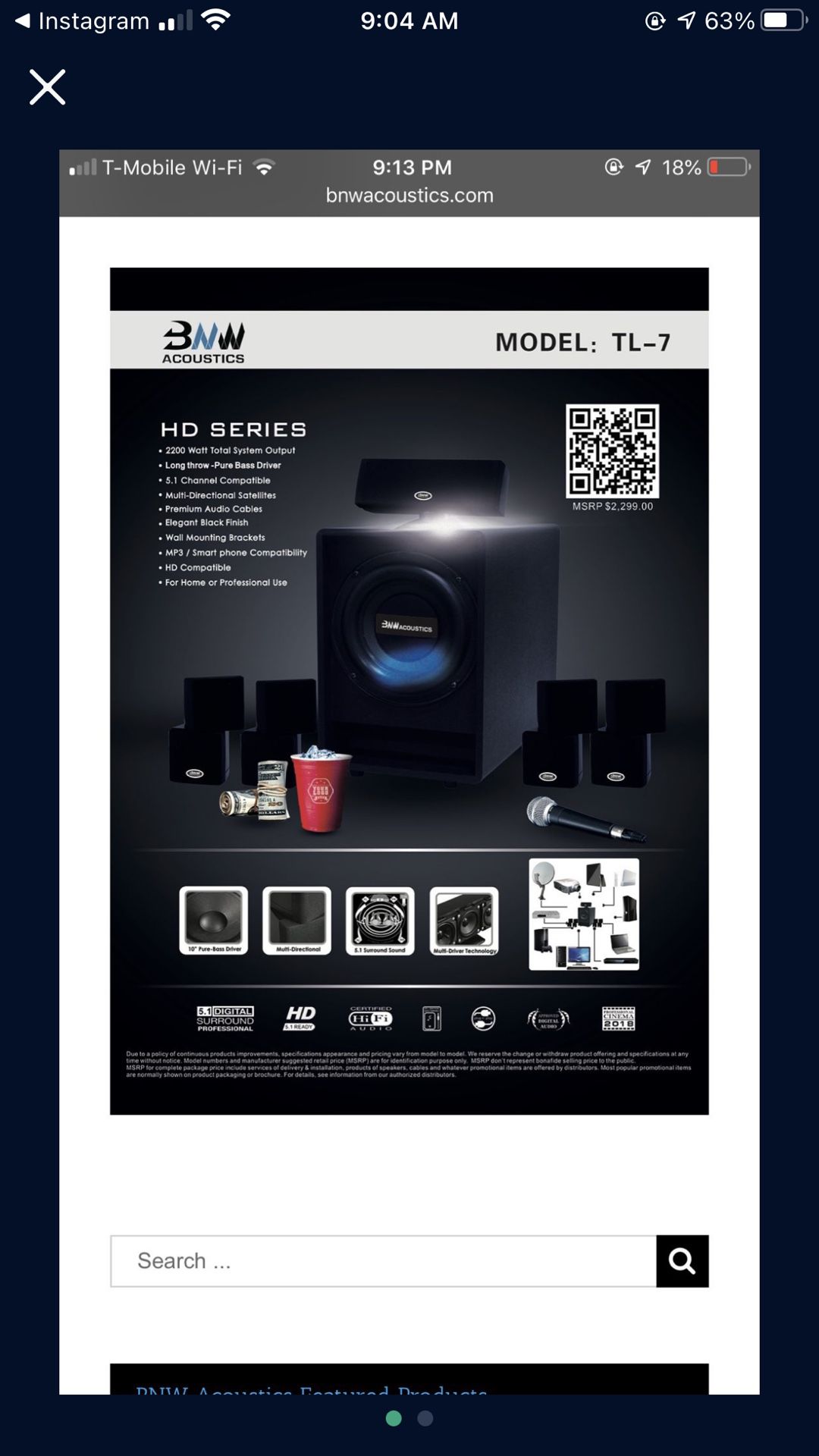 BNW TL-7 Home Theater System