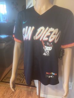 San Diego padres Unisex size baseball jerseys Hello Kitty. S, M, L and XL.
