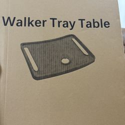New Walker Tray 16"-19" Width), Non-Slip Surface with Cup Holder, Easy Clip-On Design, Grey