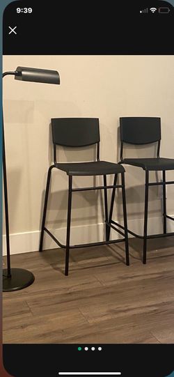 Set Of 2 IKEA STIG Barstools And With Backrest Stackable Seat Height 29”