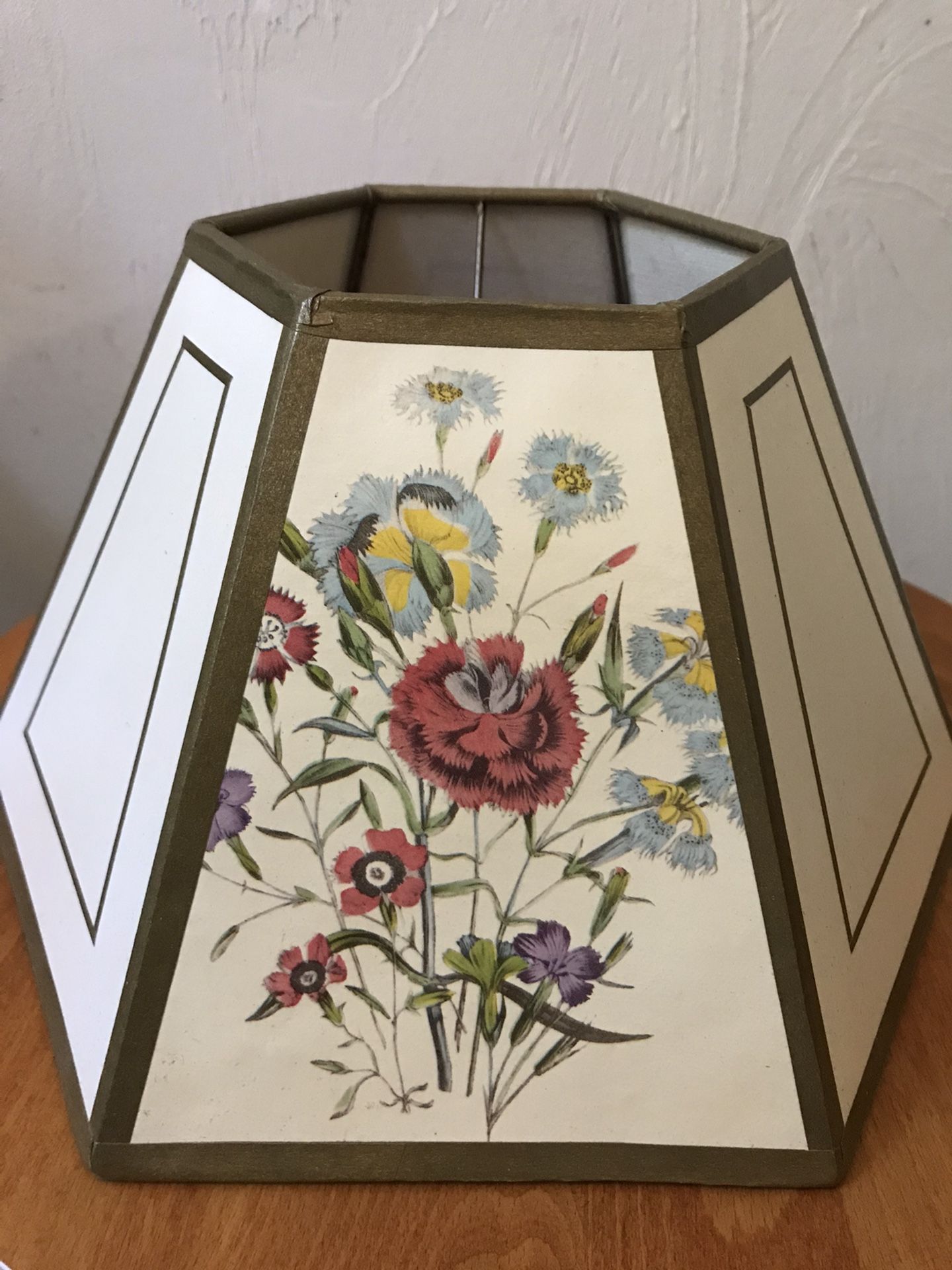 Pair of floral lamp shades by J L Prevost
