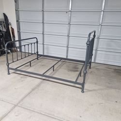 Queen bed frame metal with headboard and footboard