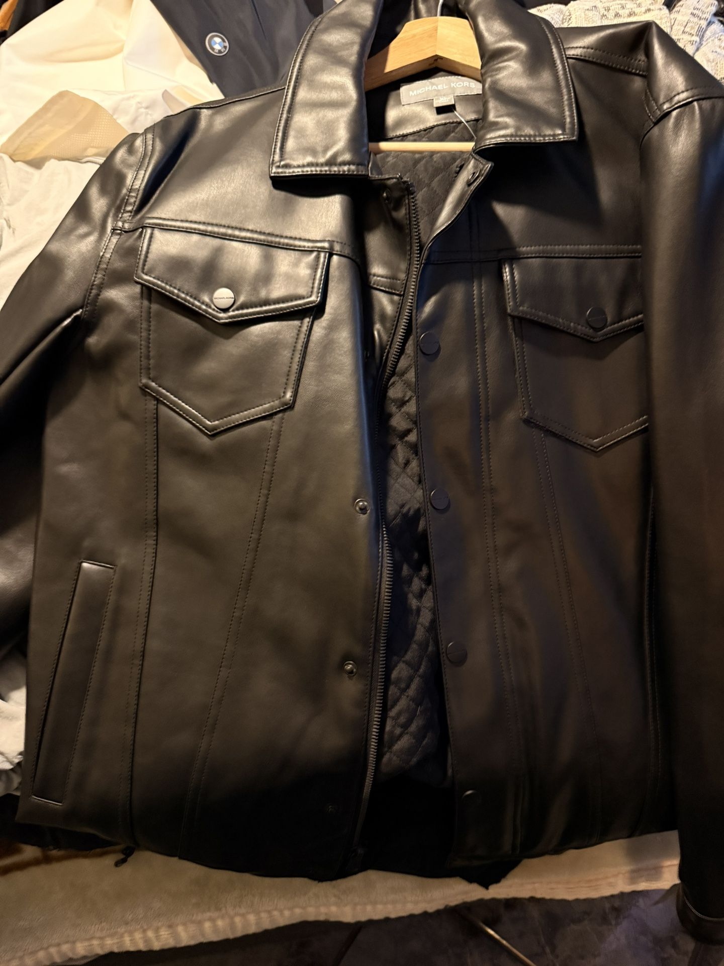 Michael Kors Leather Jacket Size XL 