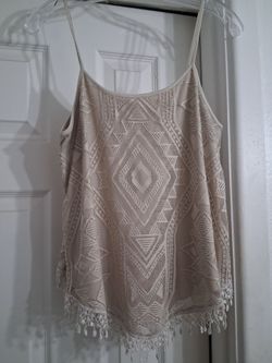 New- Lacey beige tank top