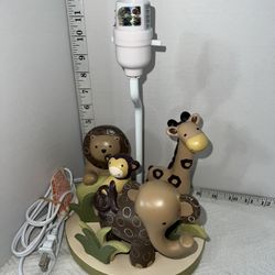 Lamb's & Ivy Jungle animals Lamp Boy Girl Elephant Monkey giraffe nursery brown