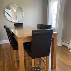 High Top Table With 6 Stools With Removable Section 
