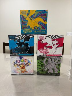 Pokemon ETB lot of 5 Ascended Heroes Prismatic Black Bolt White Flare Perfect Order Pokemon Center