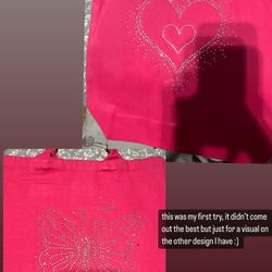Pink Tote Bag With Gems Design