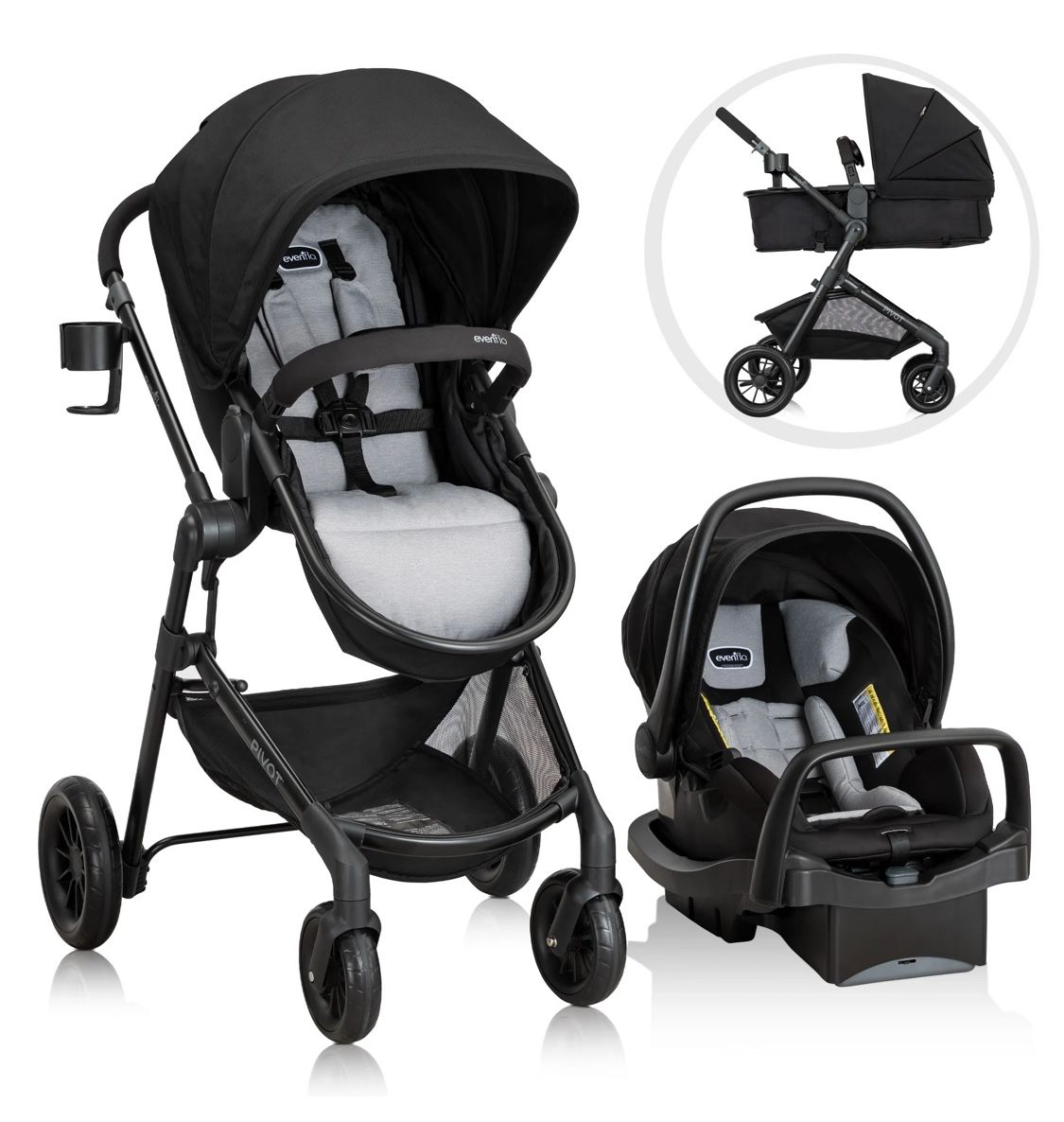 Detalles del producto El armazón modular se puede configurar con hasta 6 modos de uso, lo que permite que su hijo viaje mirando hacia los padres o hac